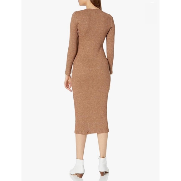 Rachel Pally Caramel/Gold Metallic Rib Snap Front Dress - Picture 2 of 7